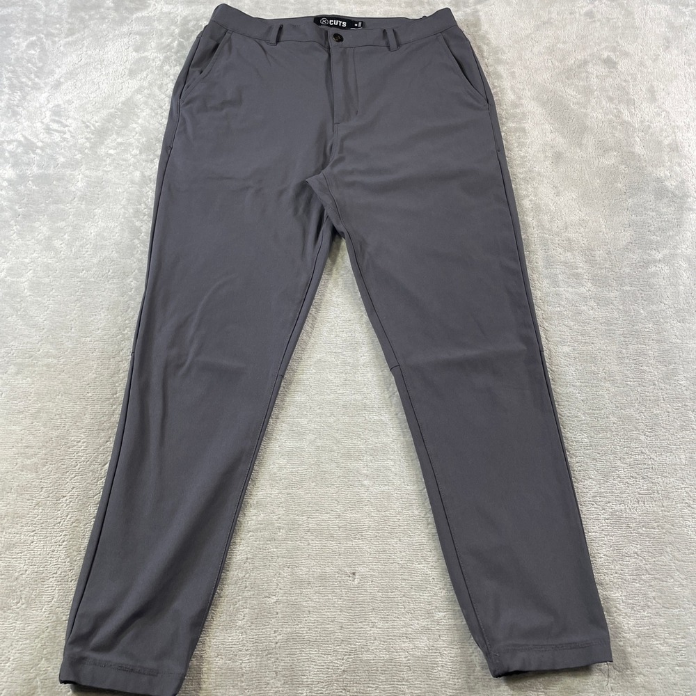 Cuts AO Pants Mens Medium Gray Slim Fit Tapered Technical Office Performance